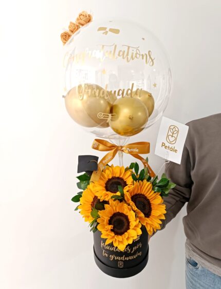 box de graduacion girasoles