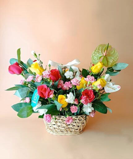 Canasta de rosas
